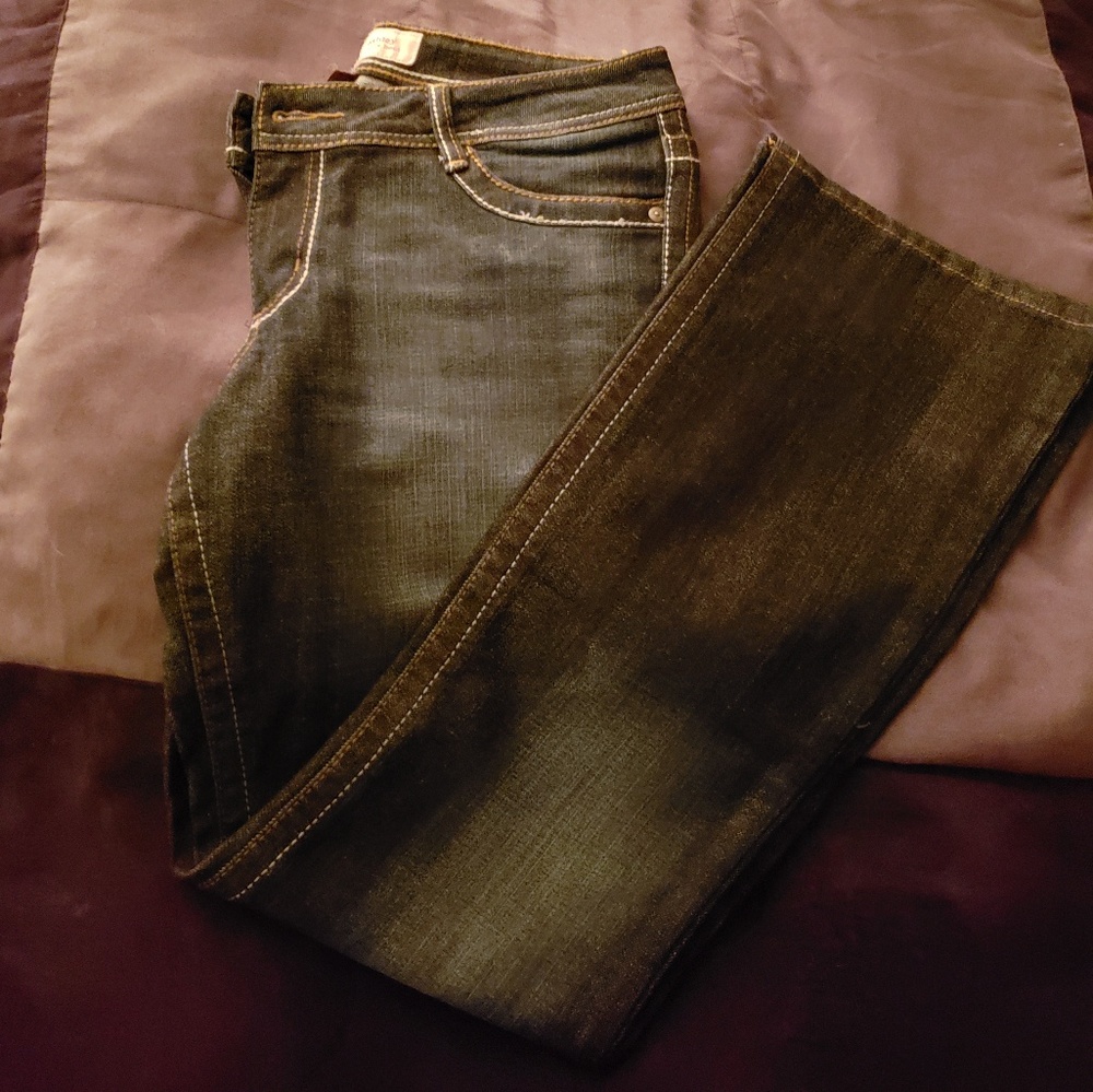 Lei ashley low rise boot cut jeans.